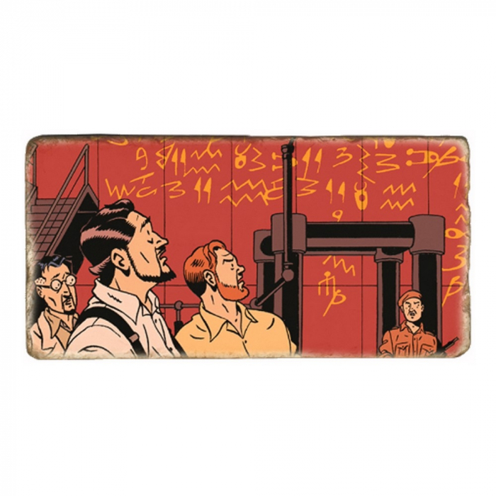 Plaque de marbre collection Blake et Mortimer Cri du Moloch, Les Signes (20x10cm)