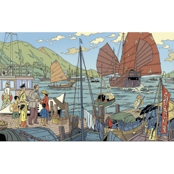 Postcard Blake and Mortimer: the port(15x10cm)