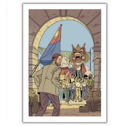 Póster cartel offset Blake y Mortimer, festejos (28x35,5cm)