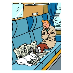 A4 Plastic Folder The Adventures of Tintin, sleeping in the train (15142)