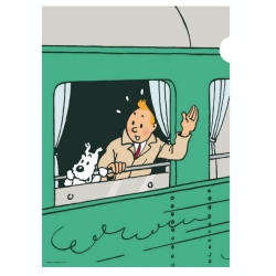 Pochette plastique A4 Les Aventures de Tintin et Milou dans le train (15137)