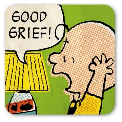 Charlie Brown Logoshirt® Coaster 10x10cm (Good Grief)