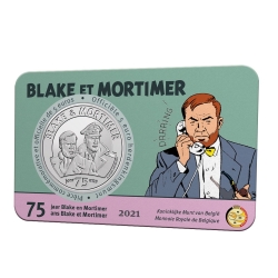 Pièce commémorative 5 € Belgique Blake et Mortimer 75 ans Relief BU (2021)