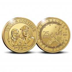 Moneda conmemorativa 25 € Bélgica Blake y Mortimer 75 años Oro 999/1000 (2021)