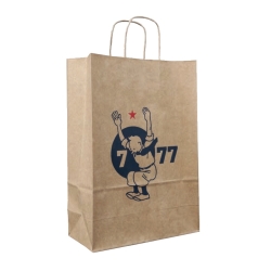 Recycled kraft paper bag Tintin 7 to 77 years 34x25x8cm (04118)