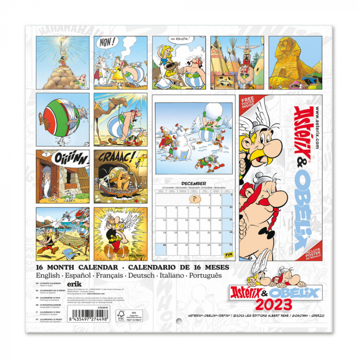 Wall Calendar Erik Astérix and Obélix 30x30cm (2023)
