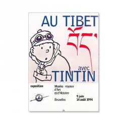 Affiche Au Tibet avec Tintin de l'exposition de Bruxelles 1994 24023 (30x40cm)
