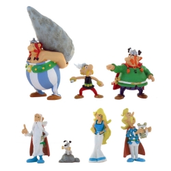 Serie tubo de 7 figuras Plastoy Asterix y Obelix Aldea 70385 (2017)