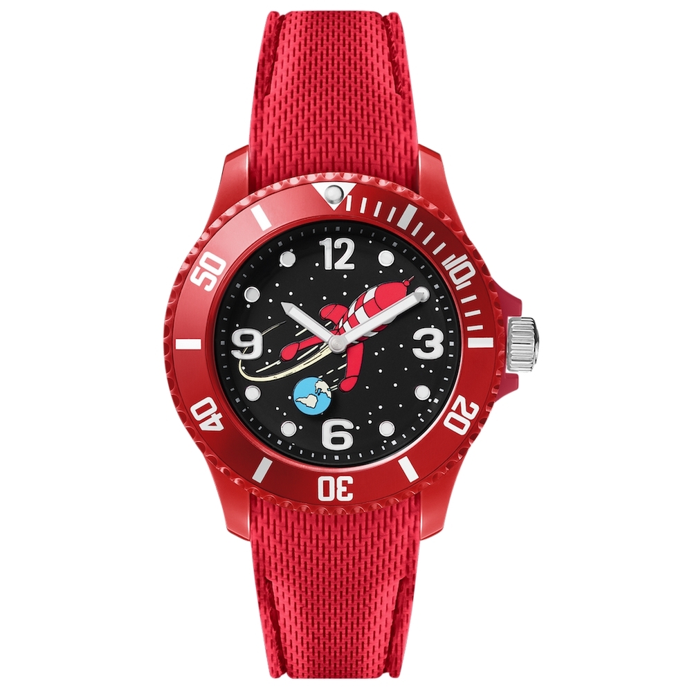 Montre silicone rouge Moulinsart Ice-Watch Tintin Sport Lune S 82436