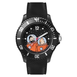 Montre silicone noire Moulinsart Ice-Watch Tintin et Haddock Astronaute (2018)
