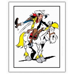Poster offset Lucky Luke, Jumping in Jolly Jumper (28x35,5cm)