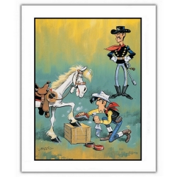 Poster offset Lucky Luke, Jolly Jumper Greasing (28x35,5cm)