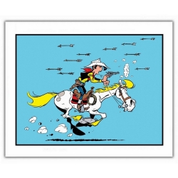 Poster offset Lucky Luke, Attacked with Indian arrows (35,5x28cm)