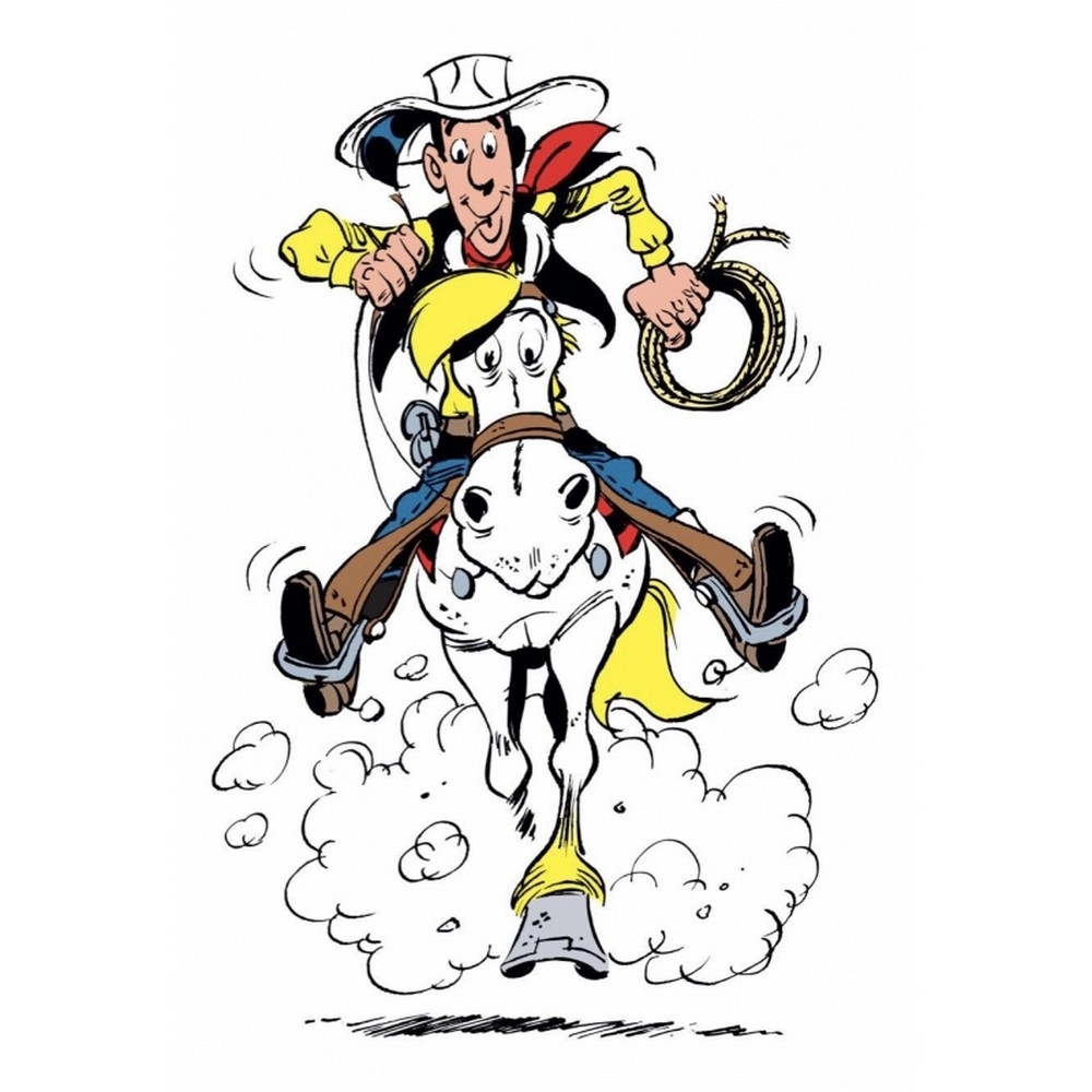 Postal De Lucky Luke: Galope Con Jolly Jumper (10x15cm) - BD Addik