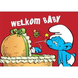 Carte postale Les Schtroumpfs, Welkom Baby (10x15cm)