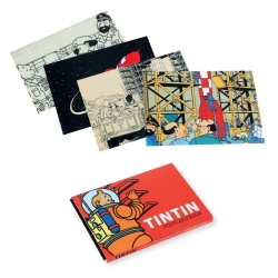 Set de 16 Cartes postales des aventures de Tintin sur la lune 31309 (10x15cm)