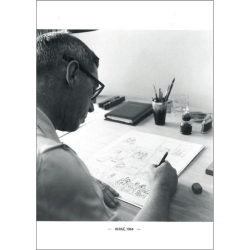 Postal Retrato de Hergé, Robert Kayaert: en su estudio Tintín, 1964 (10x15cm)