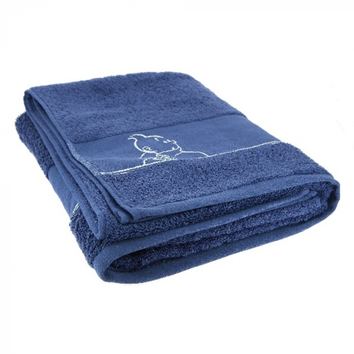 Bath towel Tintin 100% Cotton - Blue (130x70cm)