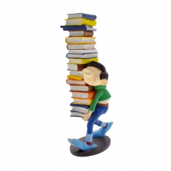 Figurine de collection Plastoy: Gaston Lagaffe portant une piles de livres 00300